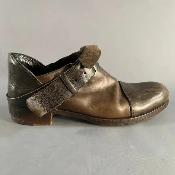 M.A+ Size 10 Brown Leather Buckle Loafers